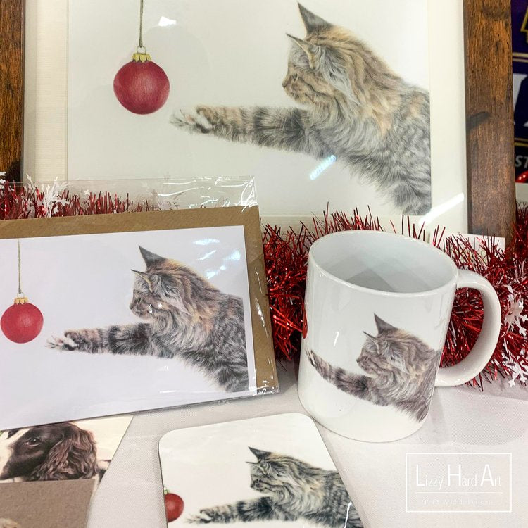 CLEARANCE | Original Hand Drawn Design | Christmas Cat Mug