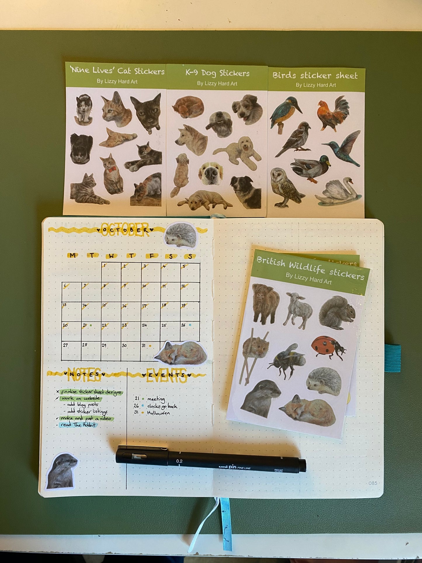 Sticker Sheet | Hand Drawn Animal Designs | Cats