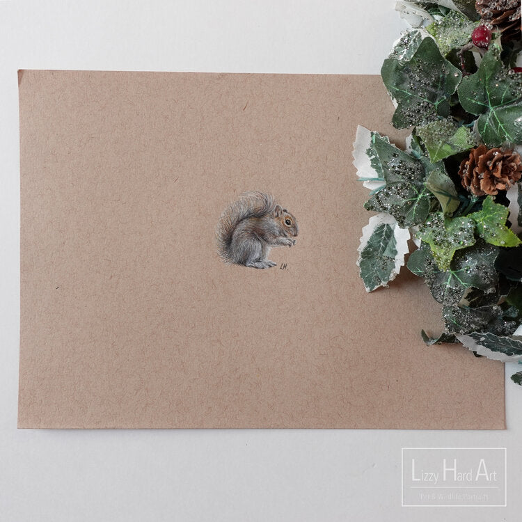Squirrel | Original Artwork | Miniature Drawing