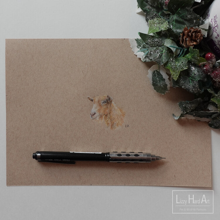 Goat | Original Artwork | Miniature Drawing