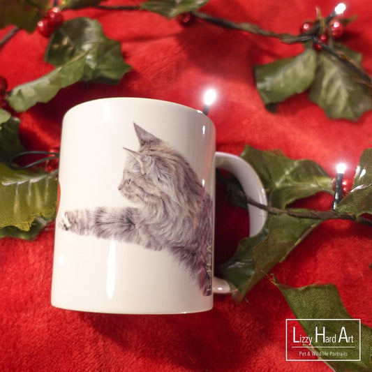 CLEARANCE | Original Hand Drawn Design | Christmas Cat Mug