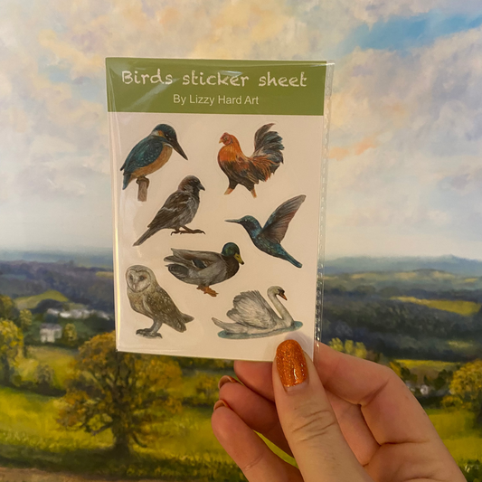 Sticker Sheet | Hand Drawn Animal Designs | Birds