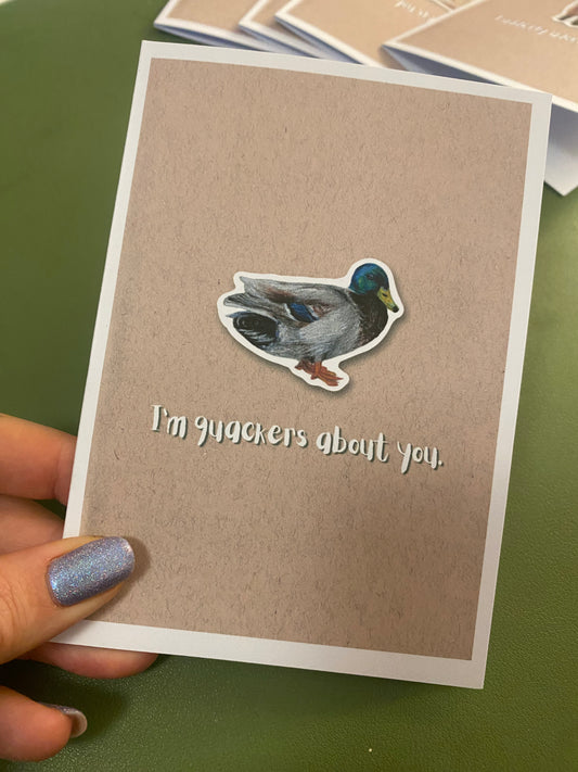I'm Quackers About You Duck | Valentines Card