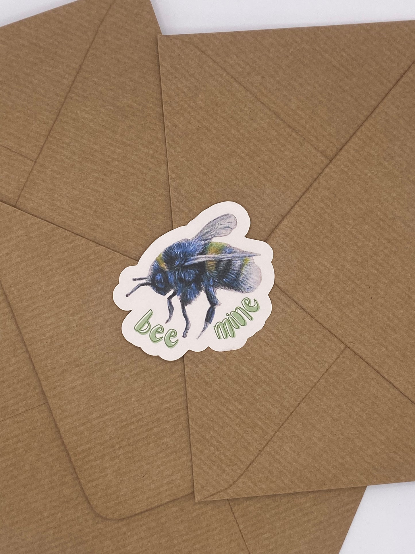 cute hand-drawn bee sticker with Valentine's pun. 