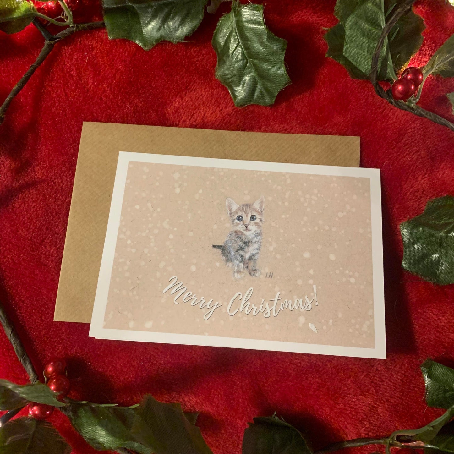 Snowy Kitten | "Merry Christmas" Card