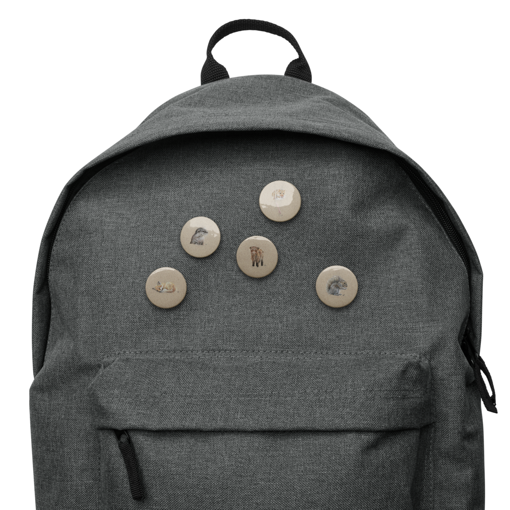 Set of British Wildlife pin buttons