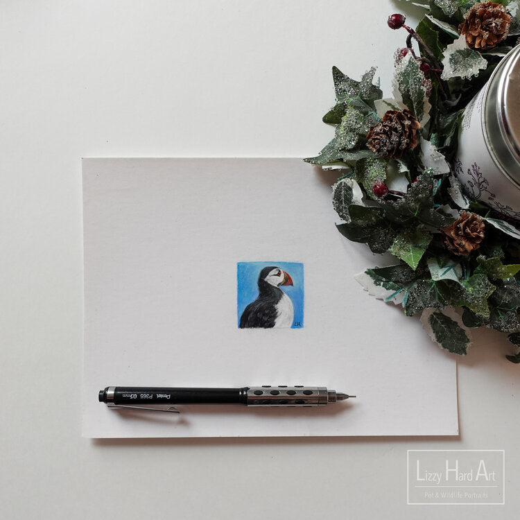 Puffin | Original Artwork | Miniature Drawing